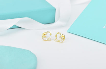 [Eterna Jewels]OPEN HEART STUD DIAMOND EARRINGS