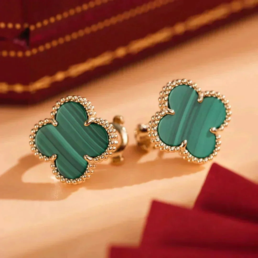 [Eterna Jewels]CLOVER MEDIUM 1 MOTIFS MALACHITE  EARRINGS