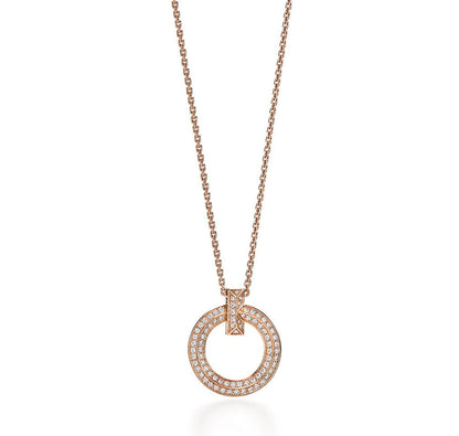 [Eterna Jewels]T CIRCLE PEDANT DIAMOND NECKLACE