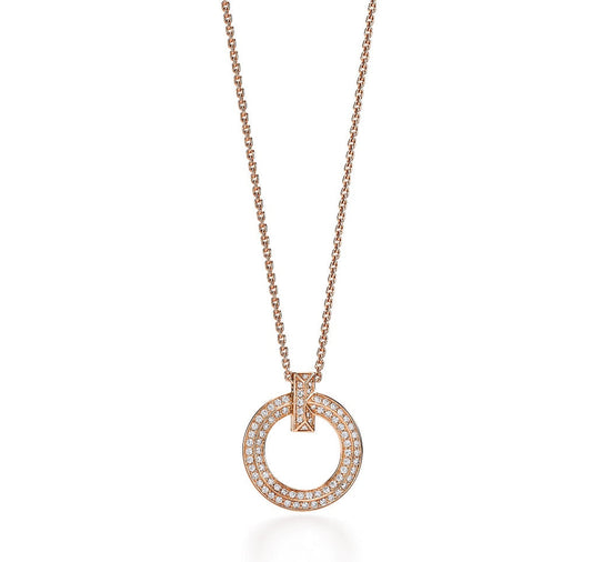 [Eterna Jewels]T CIRCLE PEDANT DIAMOND NECKLACE