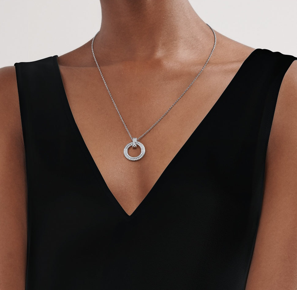 [Eterna Jewels]T CIRCLE PEDANT DIAMOND NECKLACE
