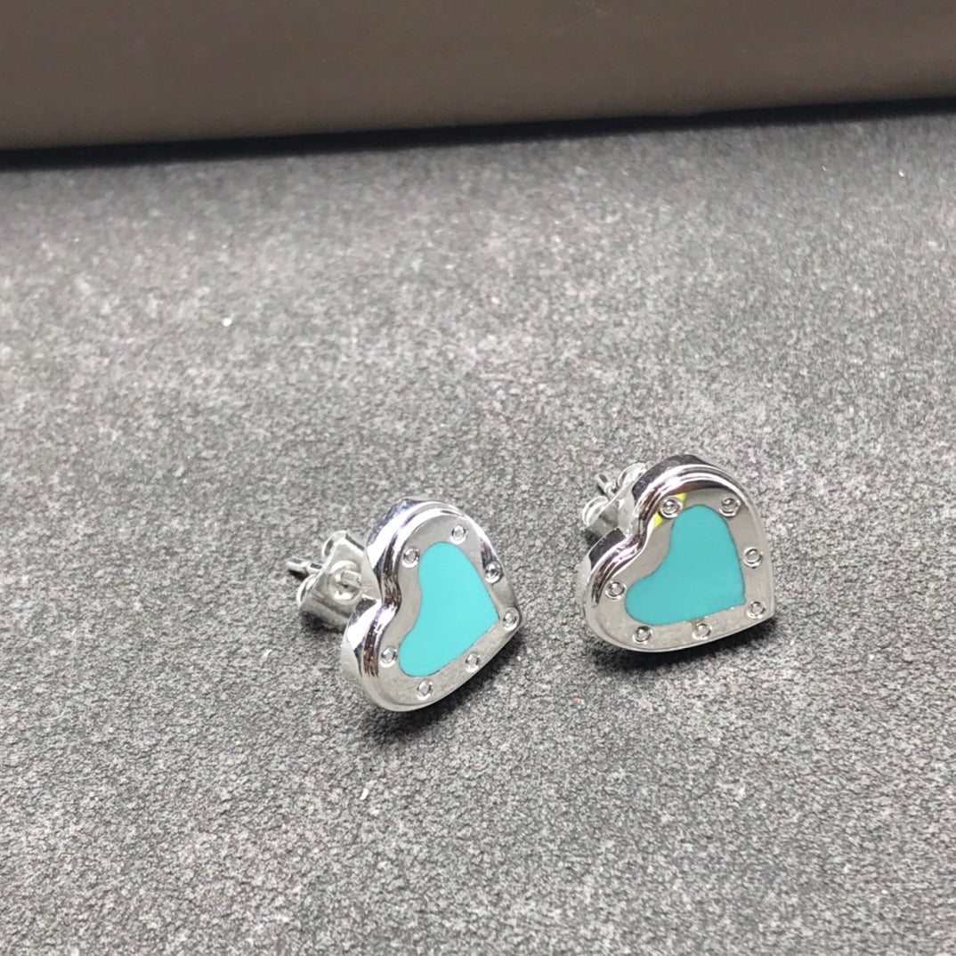 [Eterna Jewels]HEART STUD SILVER EARRINGS