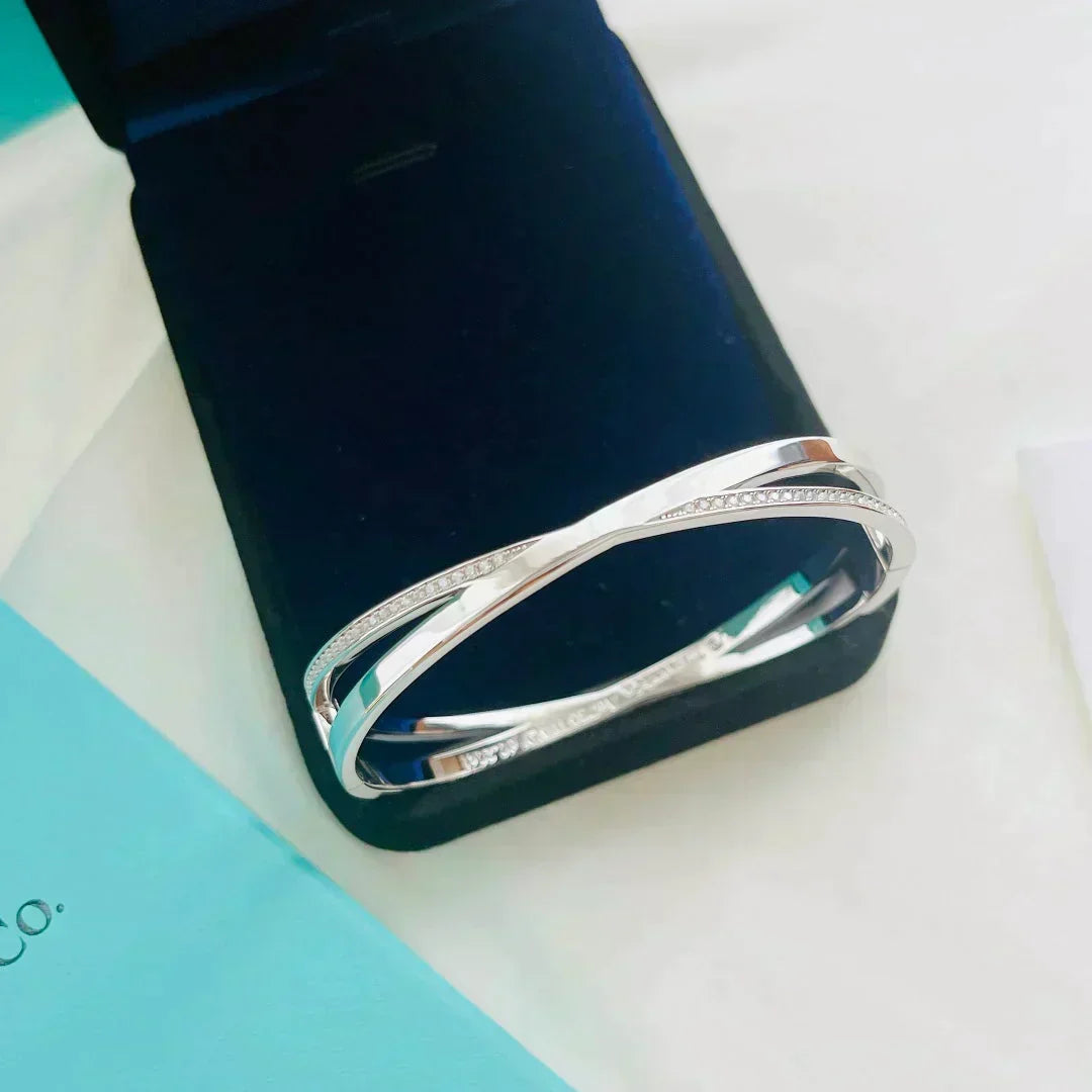 [Eterna Jewels]NARROW HINGED BANGLEIN WITH DIAMONDS SMALL
