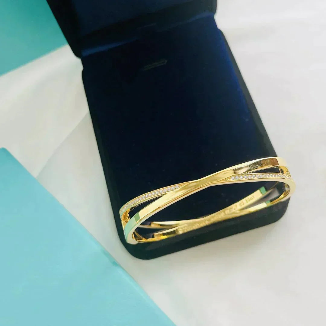 [Eterna Jewels]NARROW HINGED BANGLEIN WITH DIAMONDS SMALL