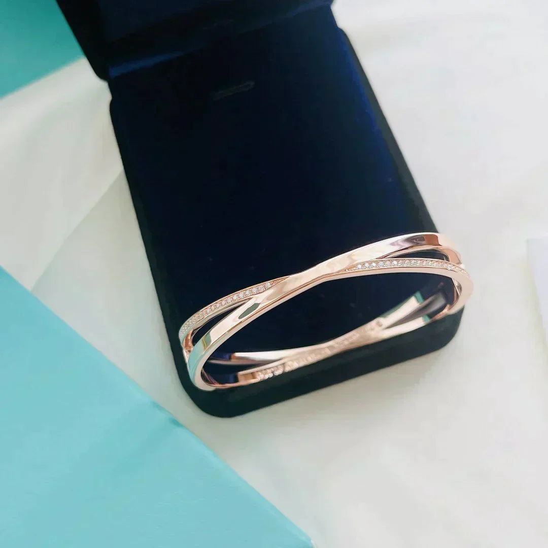 [Eterna Jewels]NARROW HINGED BANGLEIN WITH DIAMONDS SMALL