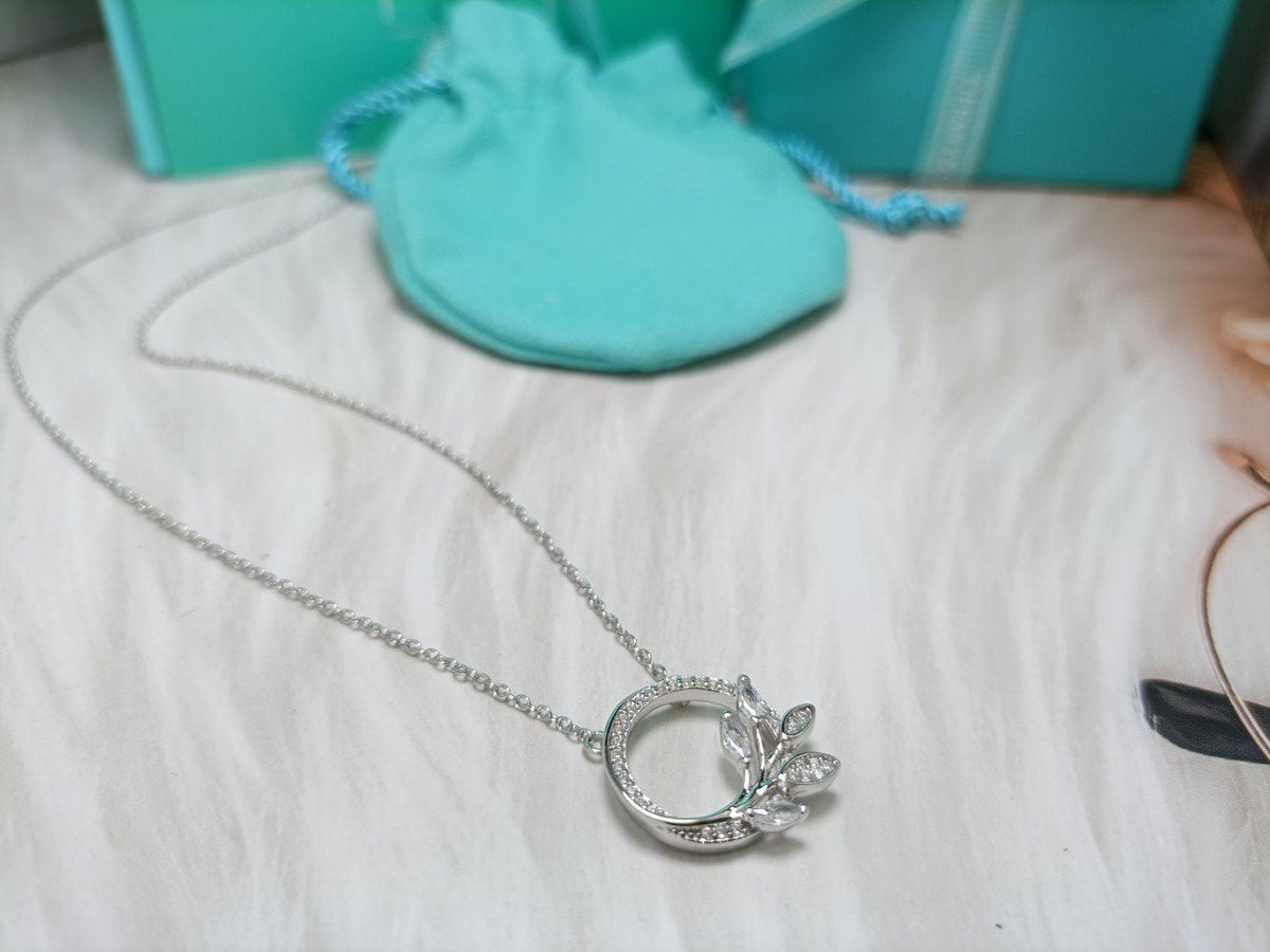 [Eterna Jewels]DIAMOND VINE CIRCLE PENDANT PLATINUM NECKLACE