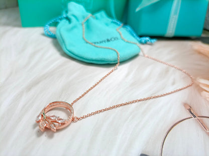 [Eterna Jewels]DIAMOND VINE CIRCLE PENDANT PLATINUM NECKLACE