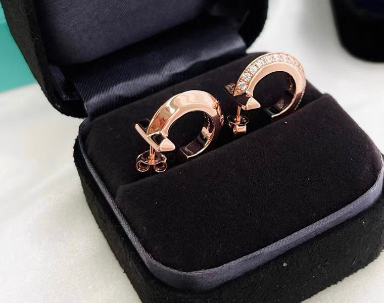 [Eterna Jewels]HOOP EARRINGS IN ROSE GOLD WITH DIAMONDS