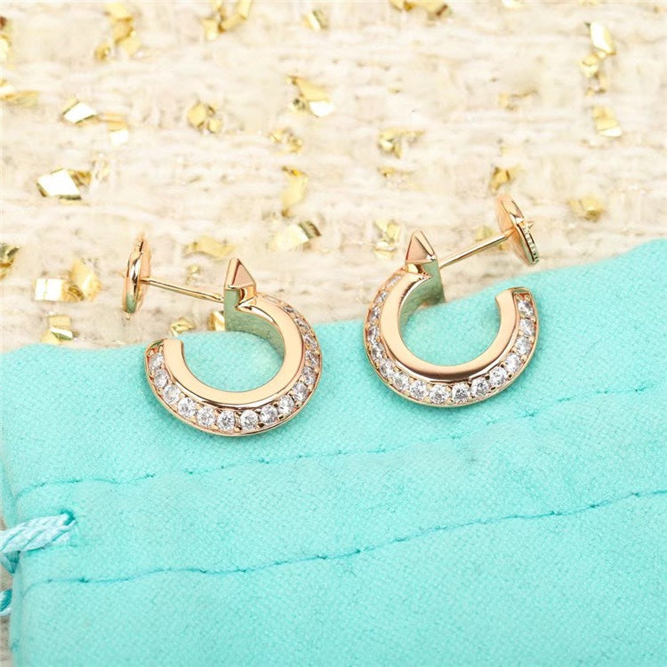 [Eterna Jewels]HOOP EARRINGS IN ROSE GOLD WITH DIAMONDS