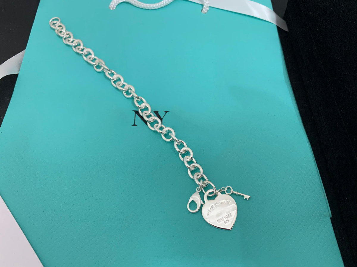 [Eterna Jewels]KEY HEART CARD CHUNKY INTERLOCKING BRACELET LENGTH