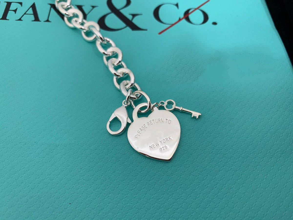 [Eterna Jewels]KEY HEART CARD CHUNKY INTERLOCKING BRACELET LENGTH