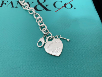 [Eterna Jewels]KEY HEART CARD CHUNKY INTERLOCKING BRACELET LENGTH