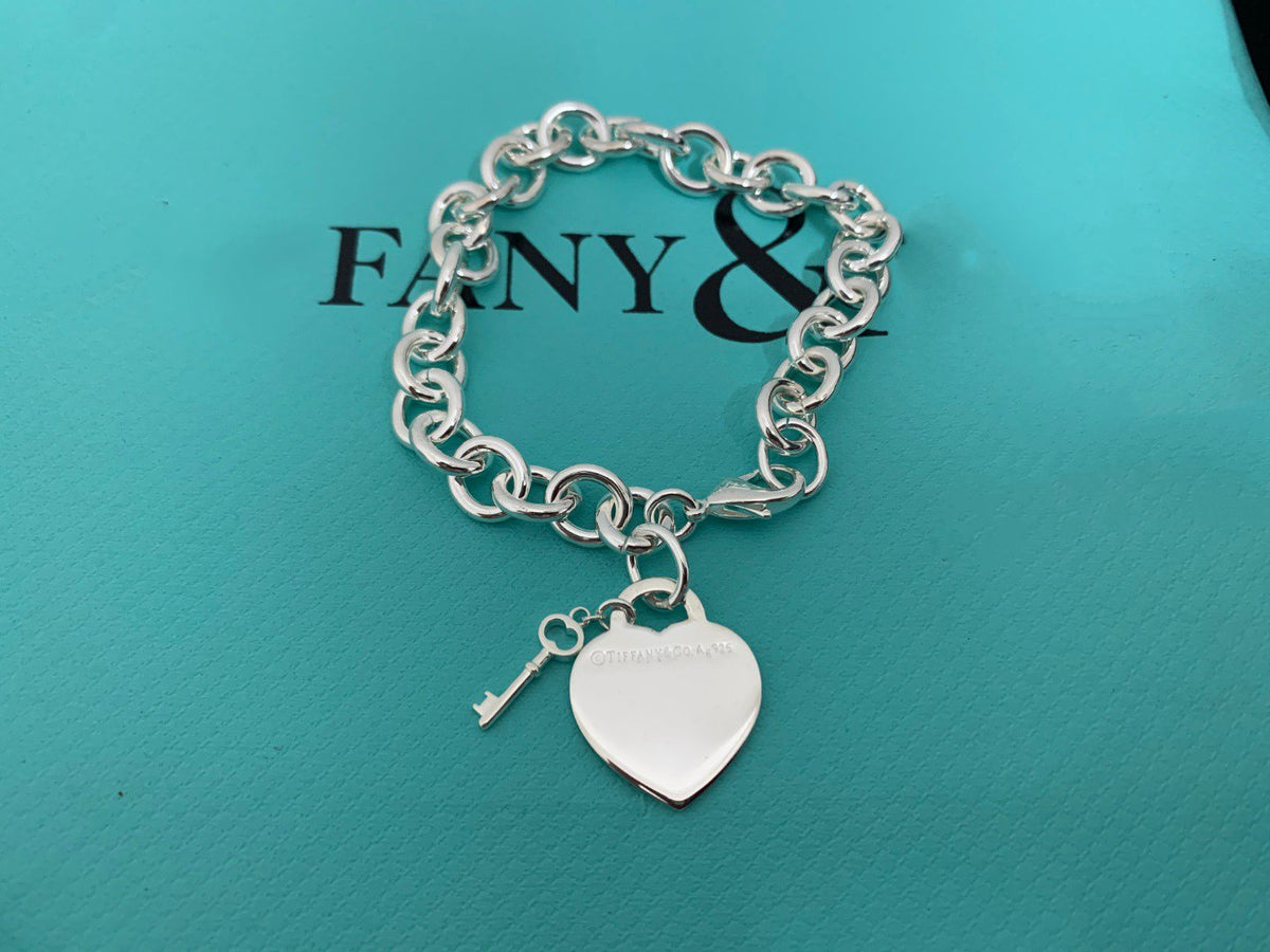 [Eterna Jewels]KEY HEART CARD CHUNKY INTERLOCKING BRACELET LENGTH
