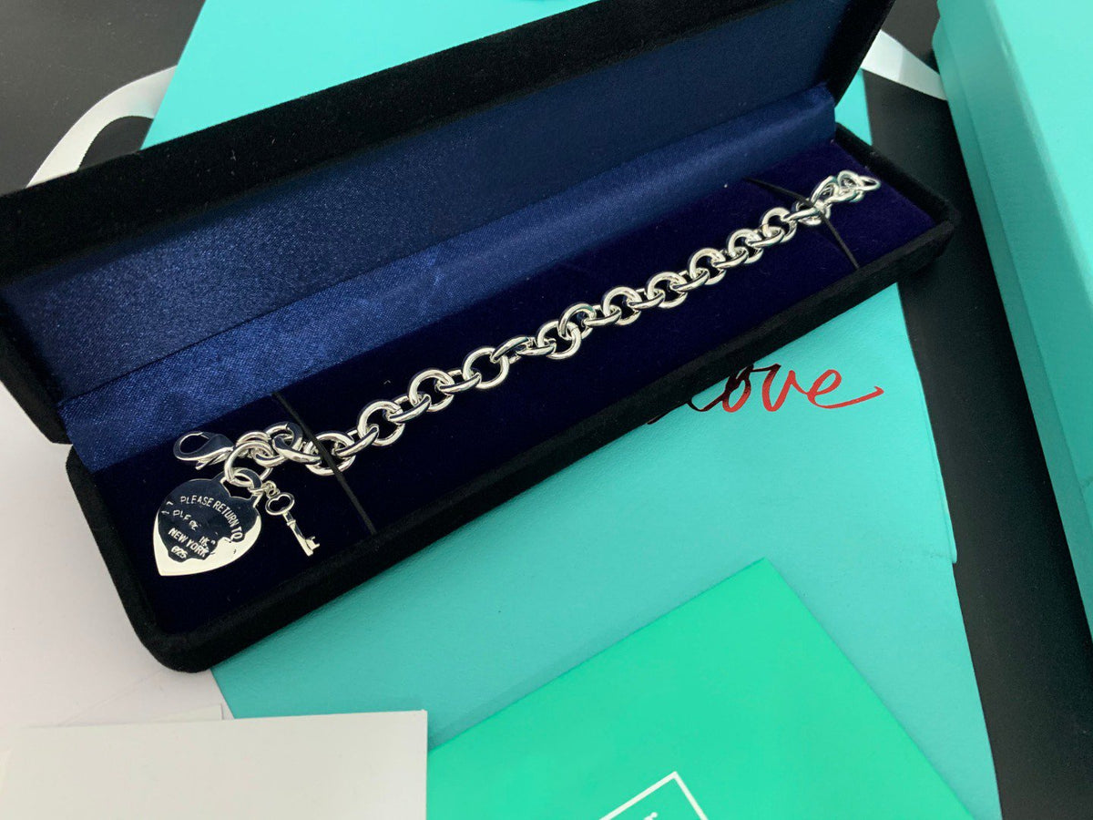 [Eterna Jewels]KEY HEART CARD CHUNKY INTERLOCKING BRACELET LENGTH