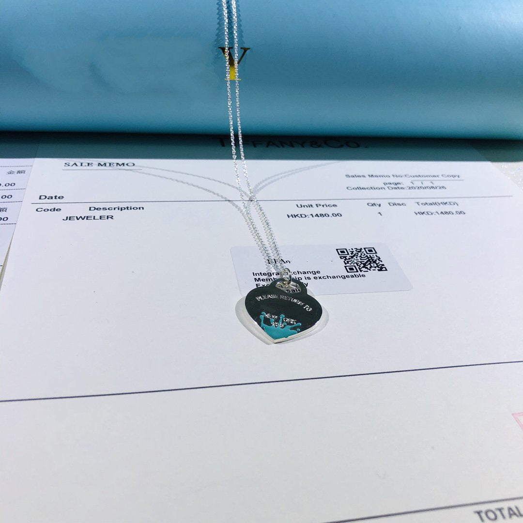 [Eterna Jewels]COLOUR HEART SPLASH TAG NECKLACE