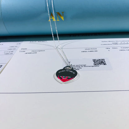 [Eterna Jewels]COLOUR HEART SPLASH TAG NECKLACE