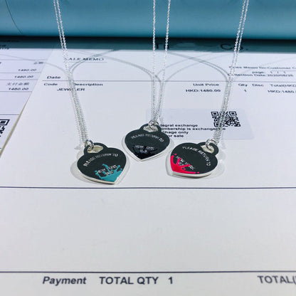 [Eterna Jewels]COLOUR HEART SPLASH TAG NECKLACE