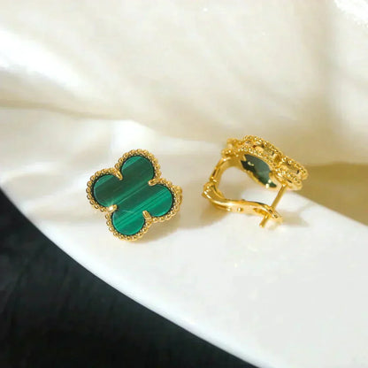 [Eterna Jewels]CLOVER MEDIUM 1 MOTIFS MALACHITE  EARRINGS