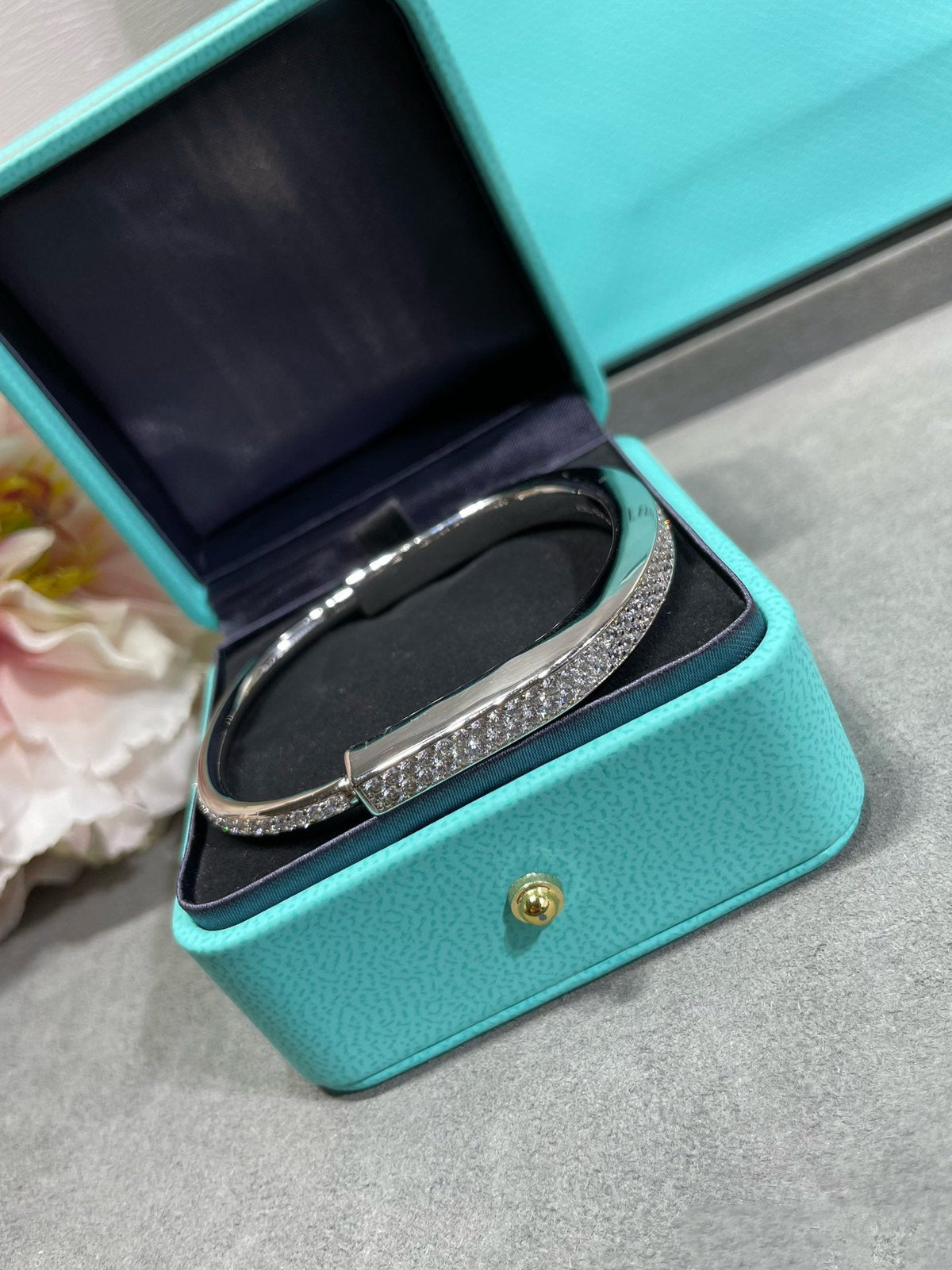 [Eterna Jewels]LOCK BRACELET DIAMOND PAVED