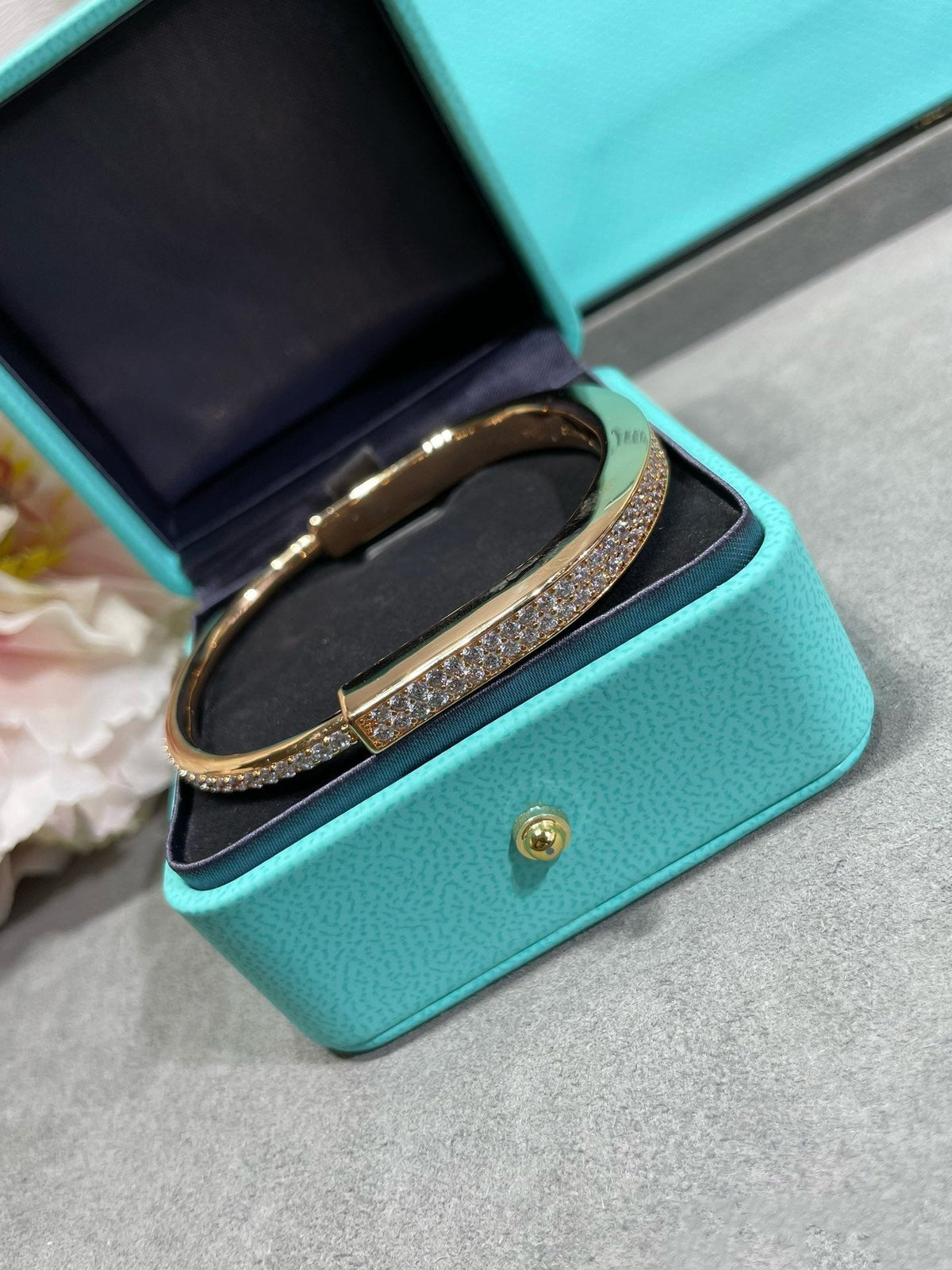 [Eterna Jewels]LOCK BRACELET DIAMOND PAVED