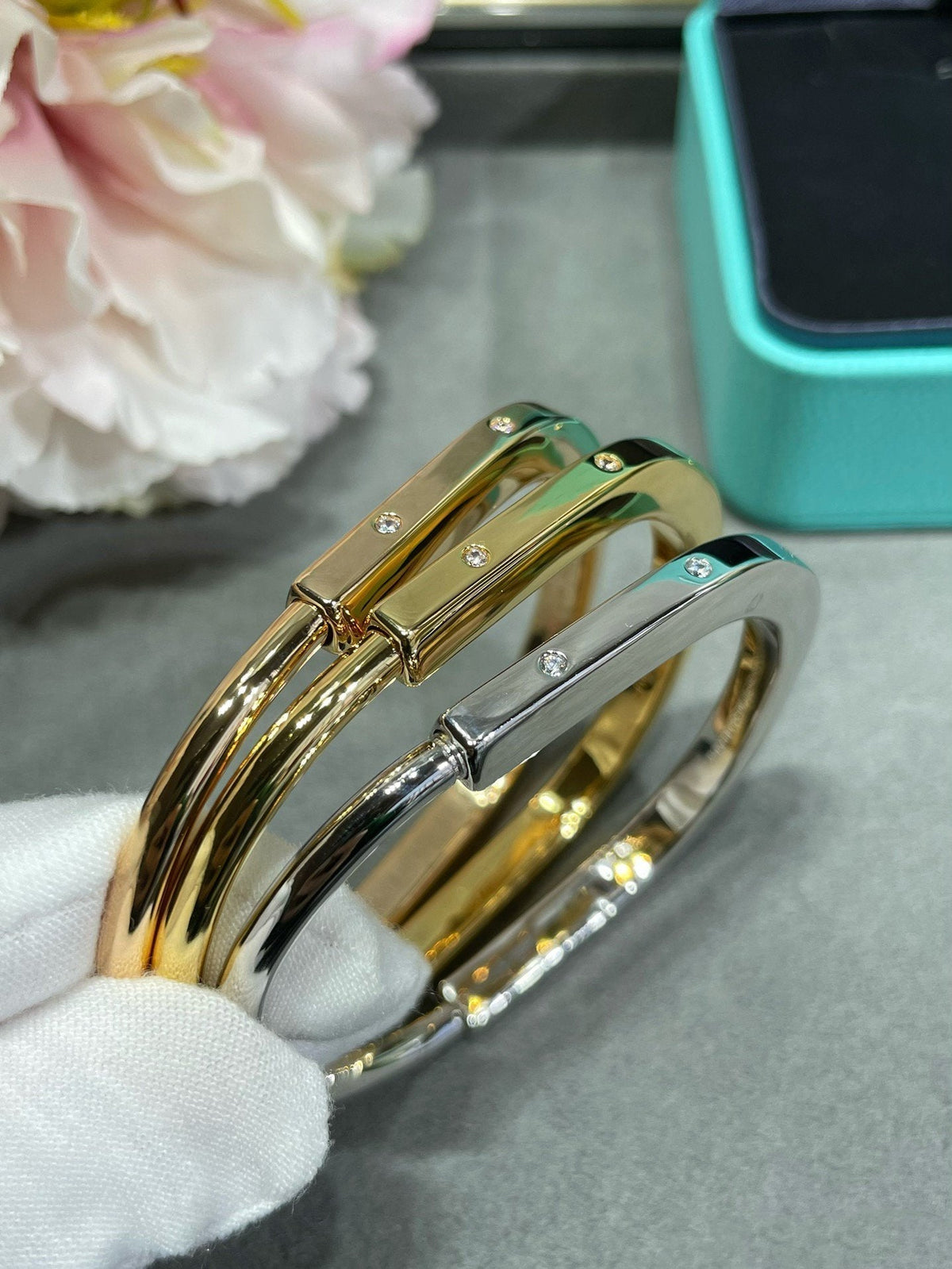[Eterna Jewels]LOCK BRACELET 8 DIAMOND