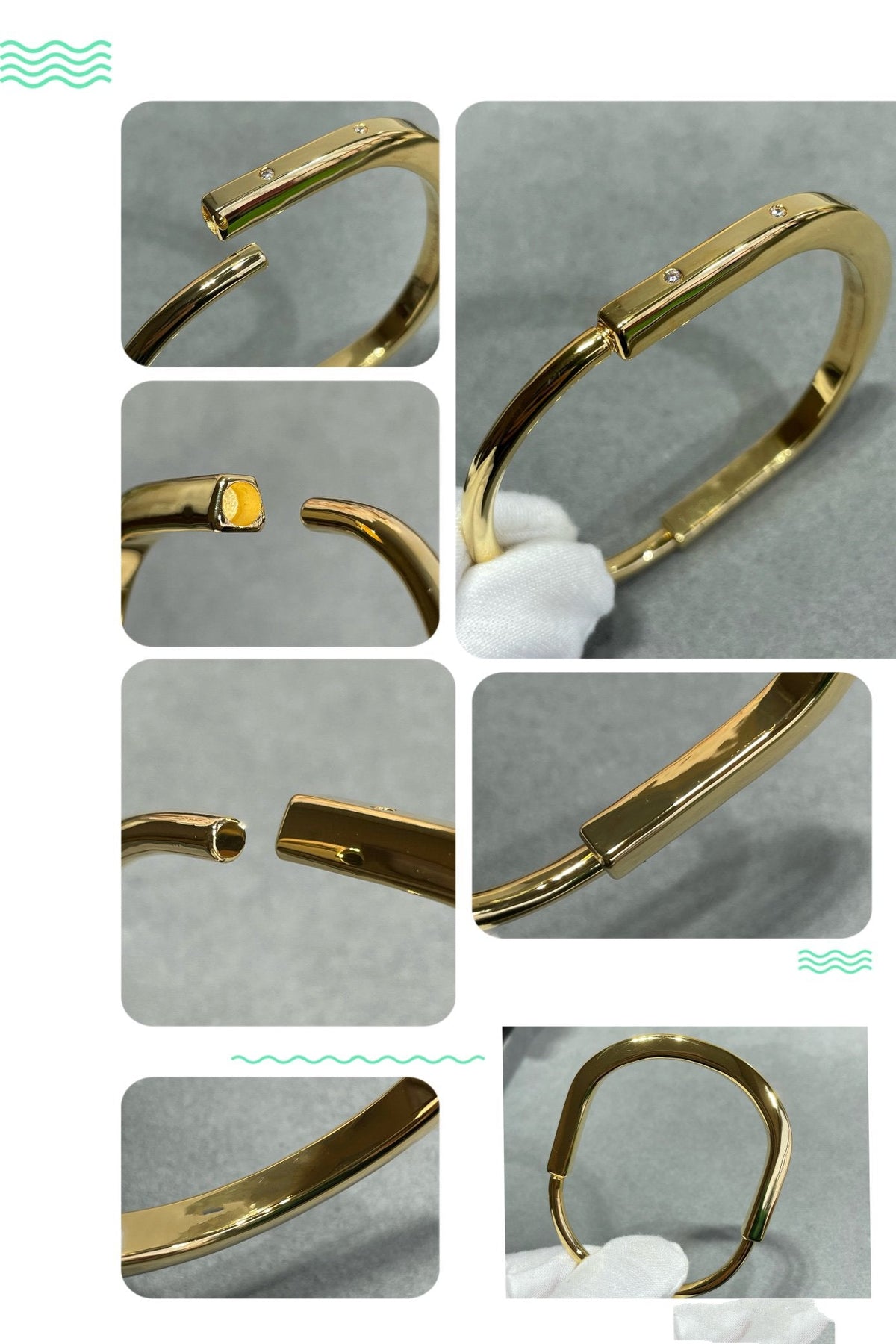 [Eterna Jewels]LOCK BRACELET 8 DIAMOND