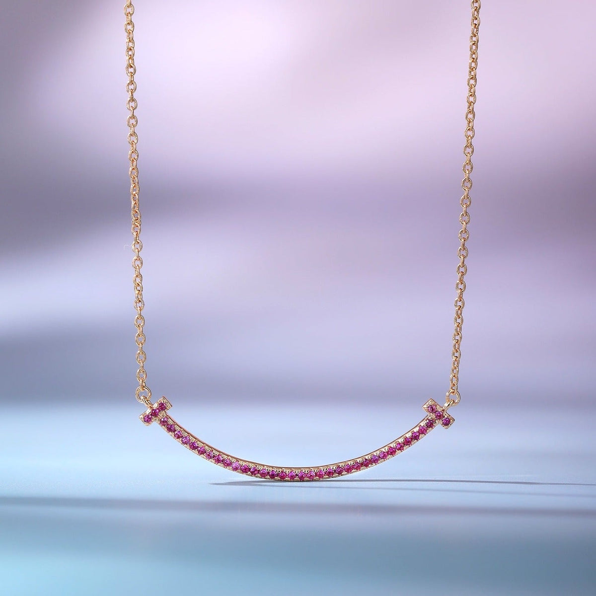 [Eterna Jewels]BIG SMILE PEDANT PINK DIAMOND NECKLACE