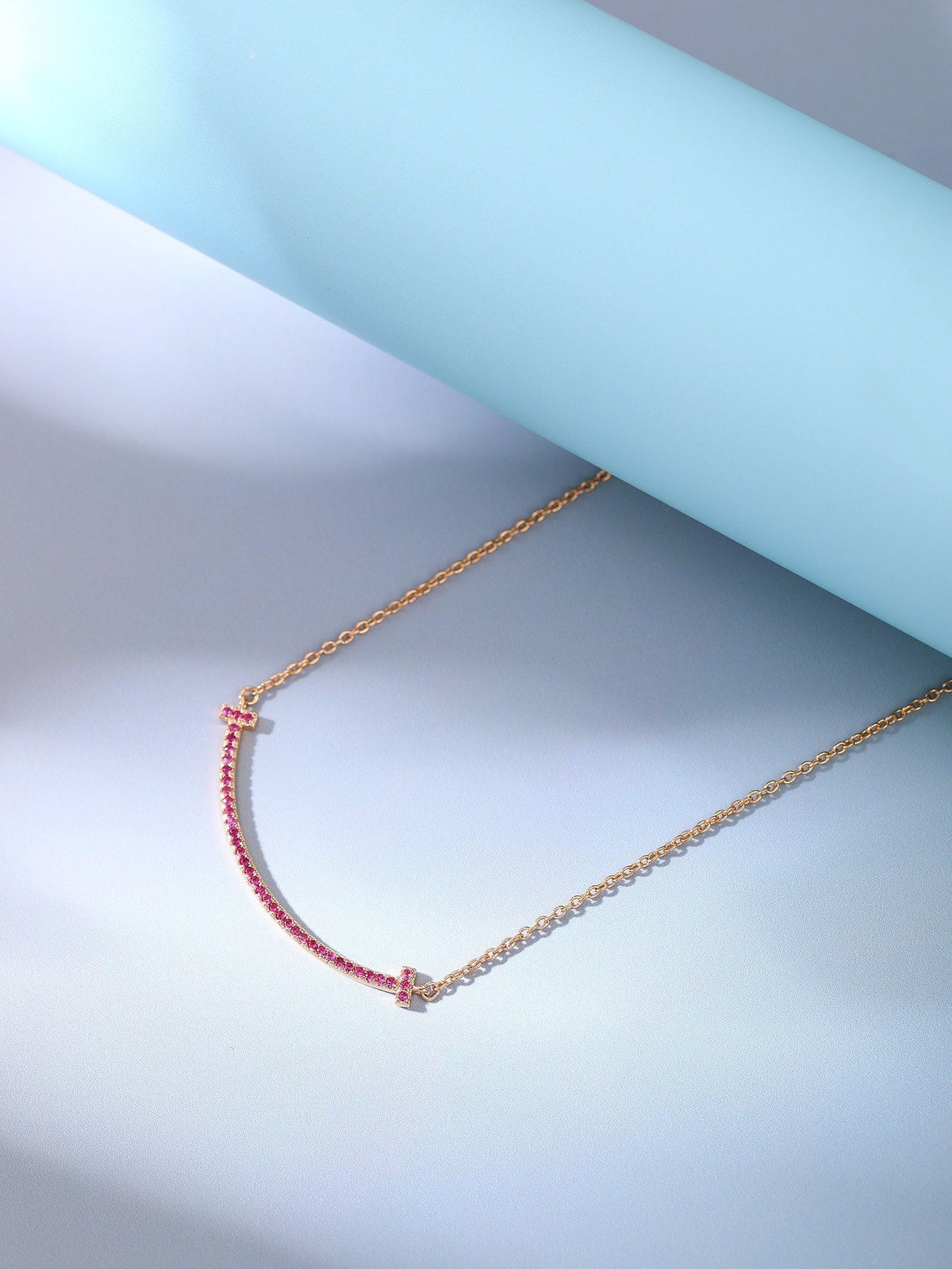 [Eterna Jewels]BIG SMILE PEDANT PINK DIAMOND NECKLACE