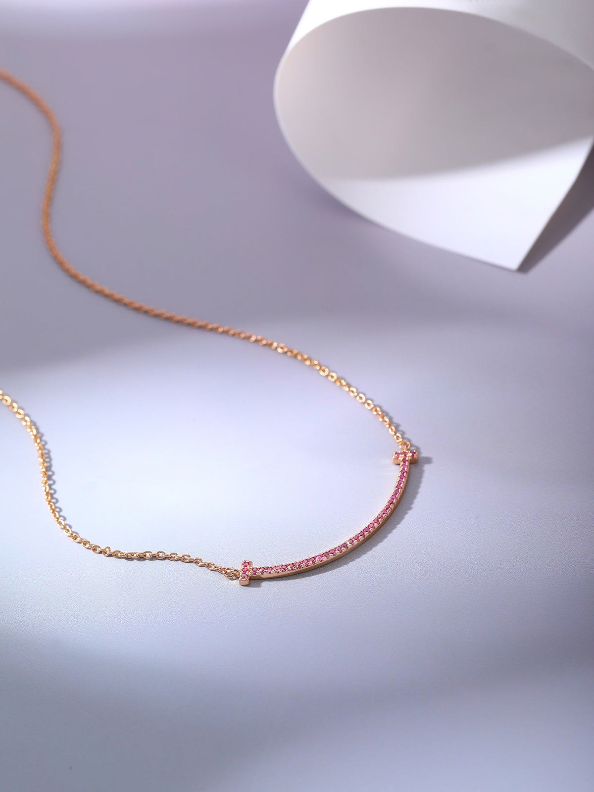 [Eterna Jewels]BIG SMILE PEDANT PINK DIAMOND NECKLACE