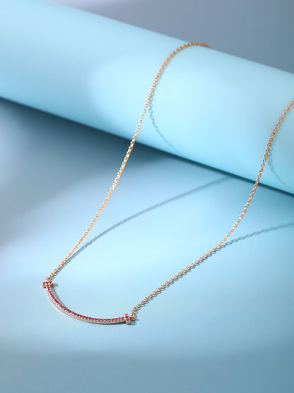 [Eterna Jewels]BIG SMILE PEDANT PINK DIAMOND NECKLACE