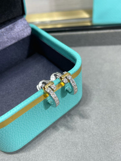 [Eterna Jewels]EDGE DIAMOND PINK GOLD EARRINGS