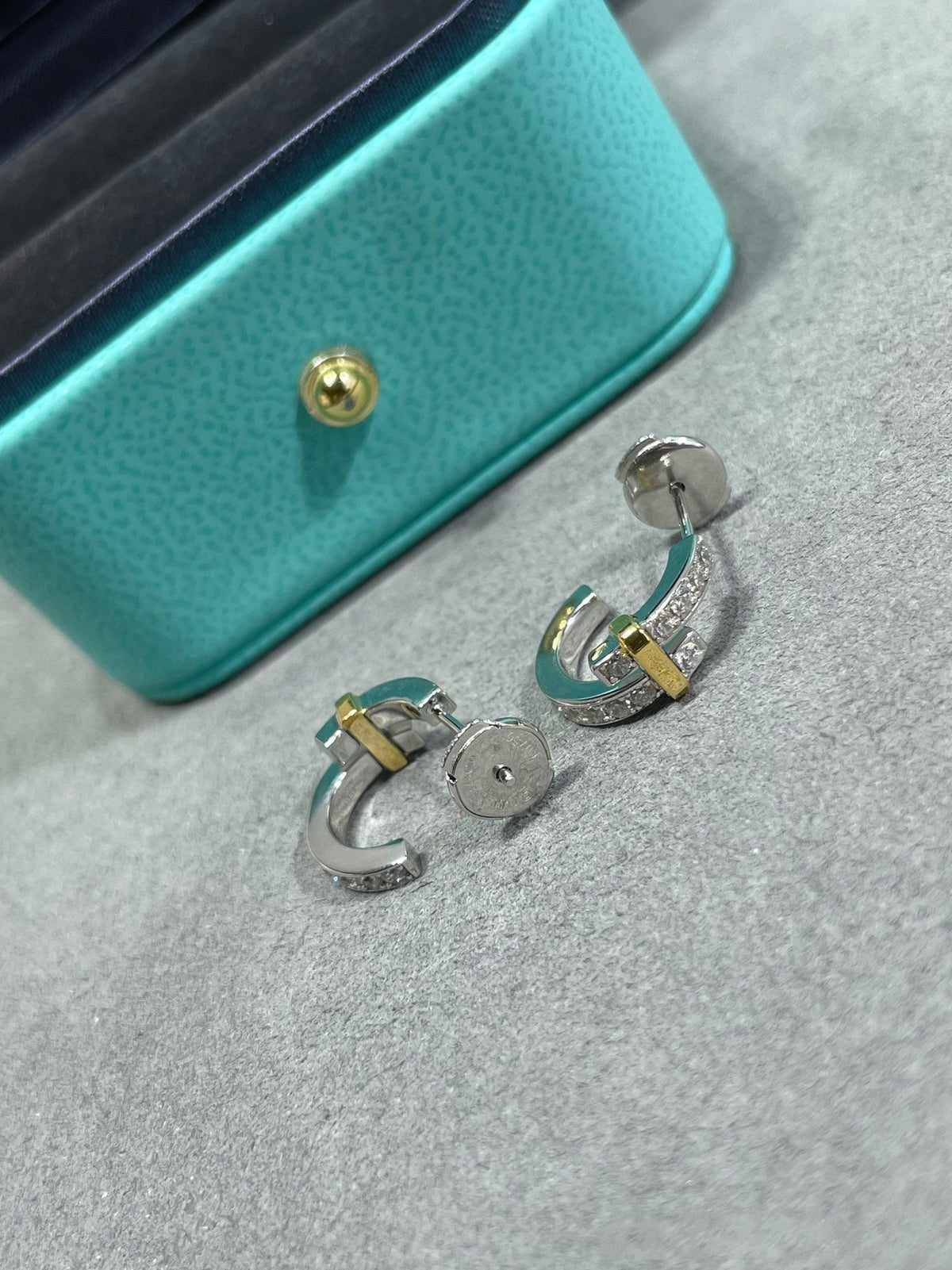 [Eterna Jewels]EDGE DIAMOND PINK GOLD EARRINGS