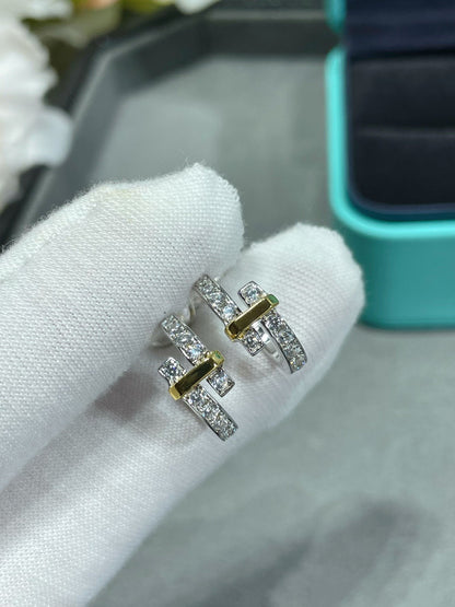 [Eterna Jewels]EDGE DIAMOND PINK GOLD EARRINGS