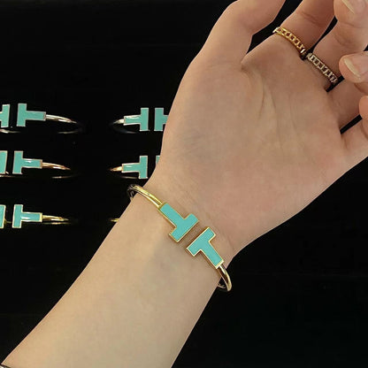 [Eterna Jewels]T WIDE TURQUOISE OPEN BRACELET