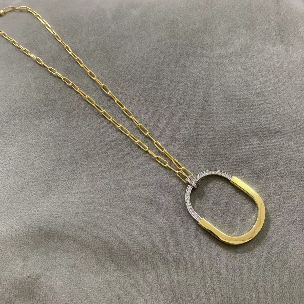 [Eterna Jewels]LOCK DIAMOND NECKLACE