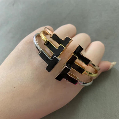 [Eterna Jewels]T WIDE ONYX OPEN BRACELET