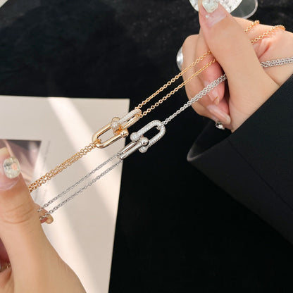 [Eterna Jewels]HARDWEAR DIAMOND PEDANT DOUBLE CHAIN NECKLACE
