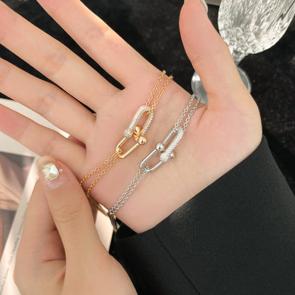 [Eterna Jewels]HARDWEAR DIAMOND PEDANT DOUBLE CHAIN NECKLACE
