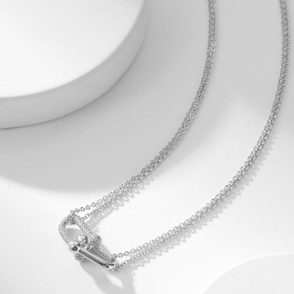 [Eterna Jewels]HARDWEAR DIAMOND PEDANT DOUBLE CHAIN NECKLACE