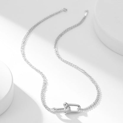 [Eterna Jewels]HARDWEAR DIAMOND PEDANT DOUBLE CHAIN NECKLACE