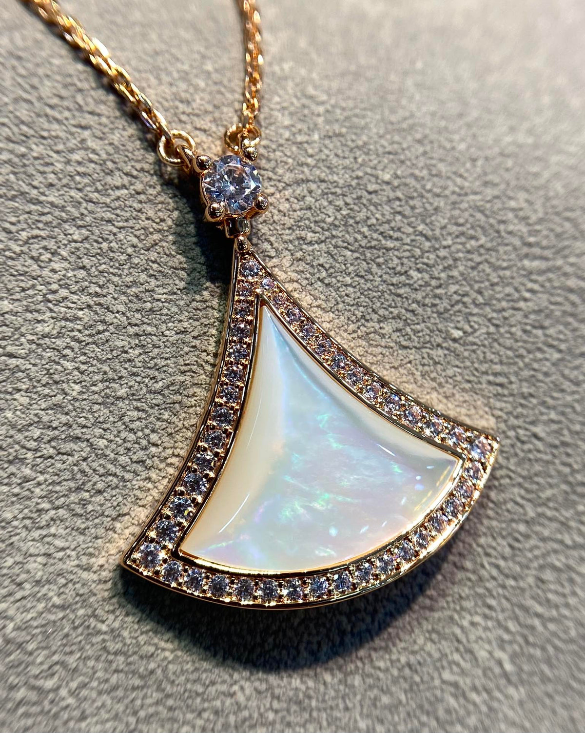 [Eterna Jewels]DREAM MOP DIAMOND PAVED PINK GOLD NECKLACE