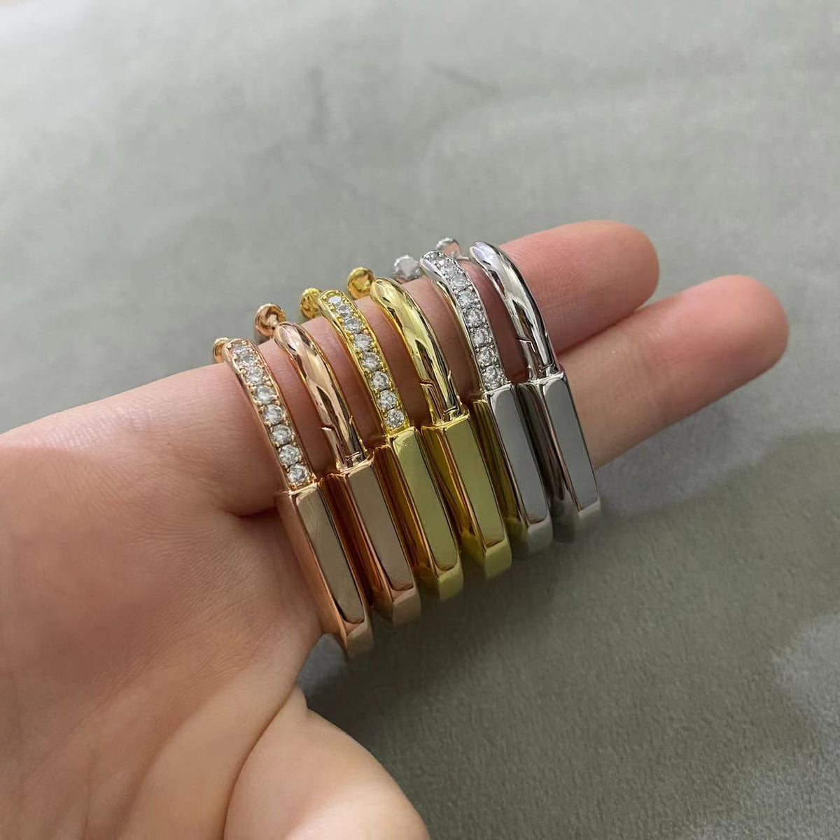 [Eterna Jewels]LOCK MEDIUM DIAMNOND EARRINGS