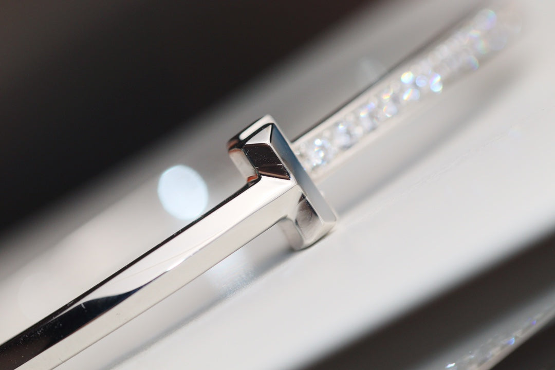 [Eterna Jewels]NARROW T1 HINGED BANGLE DIAMOND SILVER