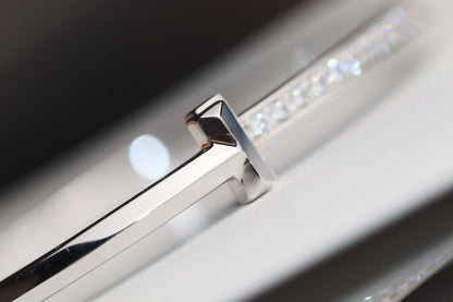 [Eterna Jewels]NARROW T1 HINGED BANGLE DIAMOND SILVER