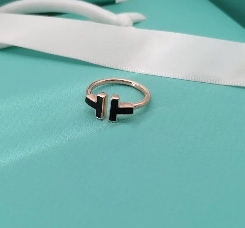 [Eterna Jewels]T SMALL ONYX PINK GOLD RING