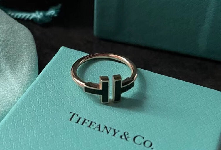 [Eterna Jewels]T SMALL ONYX PINK GOLD RING