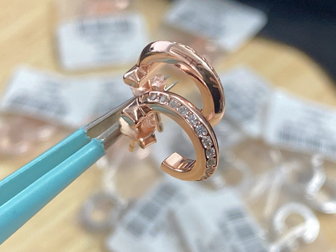 [Eterna Jewels]T1 HOOP DIAMOND EARRINGS