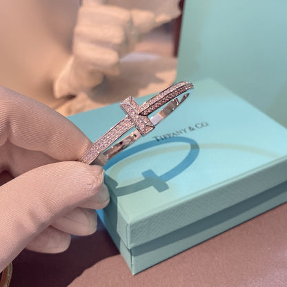 [Eterna Jewels]T1 WIDE HINGED BANGLE DIAMOND PAVED BRACELET