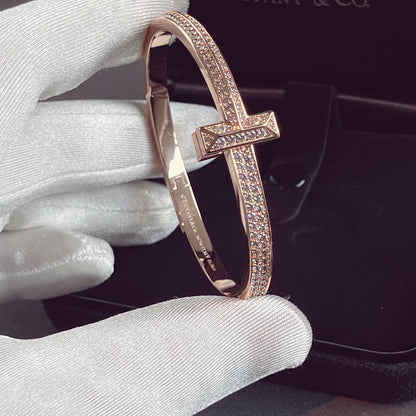 [Eterna Jewels]T1 WIDE HINGED BANGLE DIAMOND PAVED BRACELET