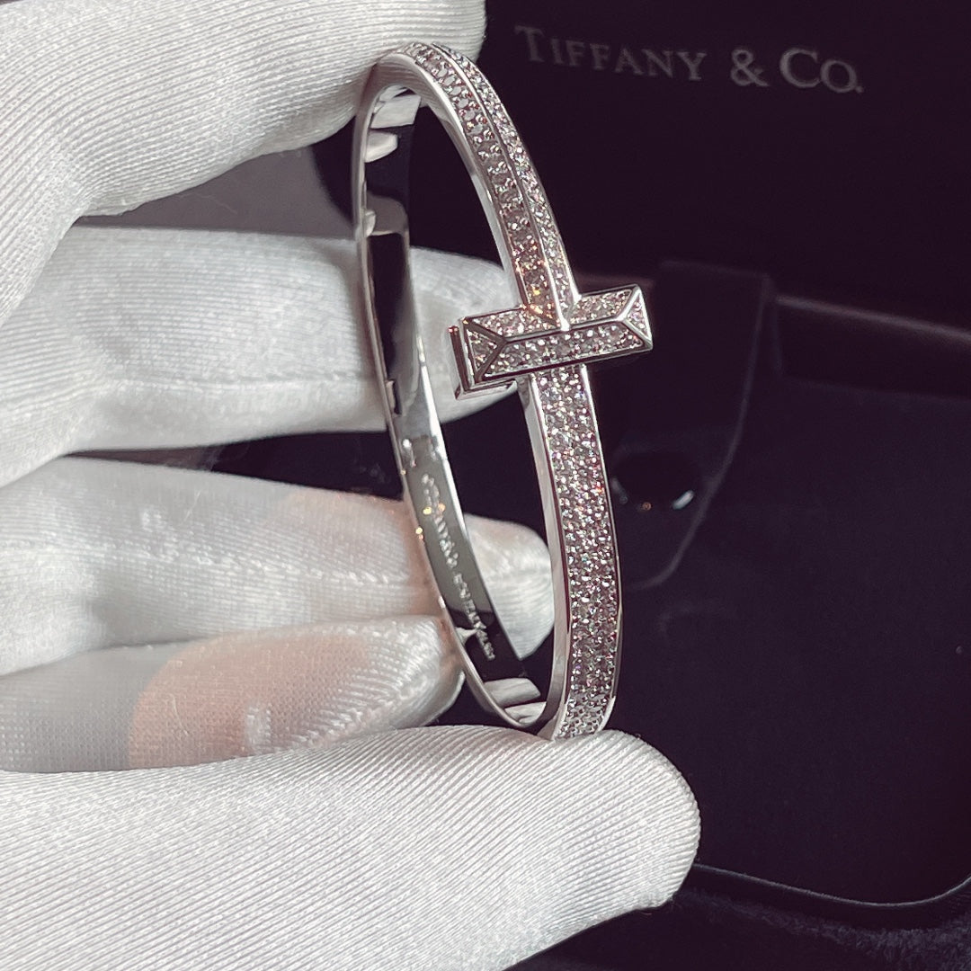 [Eterna Jewels]T1 WIDE HINGED BANGLE DIAMOND PAVED BRACELET
